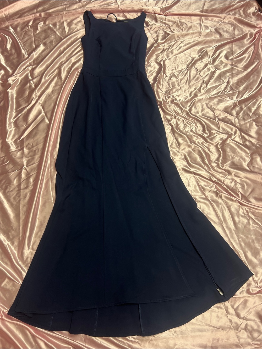 Minuet Petite Navy Sleeveless Maxi Gown